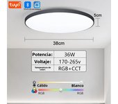 TUYA Smart LED Ceiling Light RGB Dimming 2.4G Remote Control Bluetooth 30W 36W 220V Home Decor Bedroom Living Room Kitchen