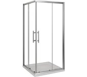 Mampara de Ducha Cuadrada Corredera,Perfil Cromado,Vidrio Antical 6mm,(680-700)x(680-700)x1950mm
