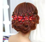 Red Color Crystal Flower Headband Hairband Tiara For Women Rhinestone Bridal Wedding Hair Accessories Jewelry Headband Hairband