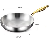 316 Stainless Steel Frying Pan Wok Pan Nonstick Cooking Fried Steak Gas Stove Pot Induction General Saucepan Kitchen Cookware