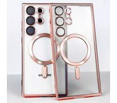 Transparent For MagSafe Magnetic Wireless Charging Case For Samsung Galaxy S24 S23 S22 Ultra Plus Lens Protector Silicone Cover