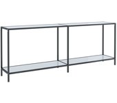vidaXL Mesa consola transparente vidrio templado 200x35x75,5 cm Transparente, Negro, Mármol blanco Mesa de sofá Mesa de Entrada para Salón Consola de Entrada Mueble Recibidor Mesita Mesa auxiliar Salon