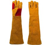 1 par de guantes de soldador de manga larga resistentes al calor antideslizantes guantes de cuero de vaca para soldar barbacoa horno parrilla jardinería