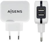CABLEPELADO Cargador USB de Pared,Adaptador de Corriente USB, Cargador de Corriente USB, Cargador de Viaje, Cargador Universal USB, Cargador de Pared con Doble USB Puertos, 17W 5V/3.4A, 2xUSB, Blanco