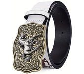 Cowboy Belt Women's Belt Intage Cool Galloping Horse Buck Head Belt, Fashionable Technical Y2K Style Printed Belt Men's Belt
