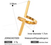 Anillo de acero inoxidable resistente al agua para mujer, anillo de corazón que no se decolora, anillos de Metal elegantes, joyería nueva Simple, anillos de acero inoxidable de Color dorado para mujeres y hombres