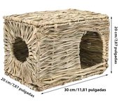 Foldable Woven Rabbit Cages Pets Hamster Guinea Pig Bunny Grass Chew Toy Mat House Bed Nests for Small Animal Rabbit Accessories