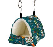 1pc Cute Print Bird Bed Mini Cage Rabbit Squirrel Mat Guinea Pig Nest Hamster House Small Animal Sleeping Bed Pet Hanging Cage