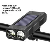 800 LM Solar Bike Light Set LED Bicycle Lights Horn MTB Cycling Headlight USB Charging Flashlight Bike Accessories