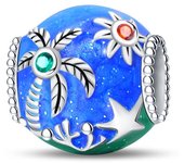 Silver Color Travel and Vacation Series-Three-piece Wave Pendant Fit Pandora Bracelet DIY Charm For Women Jewelry Fashion Gift