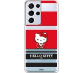 Funda original compatible con Samsung Galaxy S21 Ultra - S30 Ultra - Hello Kitty Franjas Rojas y Negras