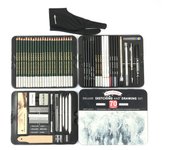 Kalour Art Supplies 70pcs Professional Sketching Pencil and Drawing Pencil Set in Tin Box with Various Drawing Tool for Artist