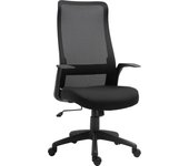 Vinsetto silla de oficina reposacabezas silla de oficina en casa silla de escritorio ajustable en altura ruedas giratorias 360° ergonómicas espuma de oficina nylon negro 62 x 62 x 113-122 cm