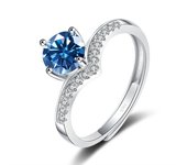 JoyceJelly 1-2 Carat Moissanite Wedding Ring Fashion Women's 925 Sterling Silver Jewelry Classic Six Claw Design Resizable Rings