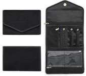 Rollos de joyería, Rollo Organizador de joyas de viaje, Caja de joyería plegable, Bolsa de almacenamiento de joyas para Mujeres Viaje-Anillos, Collares, pendientes, pulsera, Relojes, broches