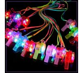 10/30pcs LED Light Up WhistlesToys Glow in the Dark Noice Makers Necklace with Lanyard Glow Whistles Party Supplies Whistles