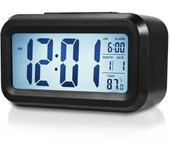 Despertador Digital, Alarma Reloj Despertador Pilas para Infantil Niño Adulto, Despertador de Viaje Silencioso con Pantalla LED Calendario Temperatura Función Snooze Luz Nocturna