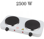 SPARK- COCINA ELÉCTRICA 2500W. CON 2 PLACAS. CONTROL DE TEMPERATURA. LUZ INDICADOR ENCENDIDO. USO DOMÉSTICO O CAMPING.