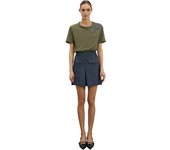 Falda Corta Motivi en Denim con Pliegue de Fuelle - Elegante y Moderna