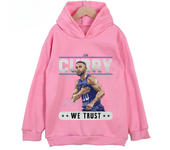 Stephen Curry Avatar Printed Children's Sports Hooded Hoodie Plus Velvet Sweatshirt Basketball Fan Kid Clothing Boys and Girls
