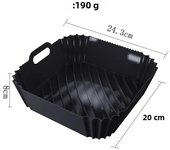 Large Air Fryer Silicone Basket Tray Pot Square Non-stick Airfryer Baking Mold Liner  Bpa Free Kitchen Cooking Accessories