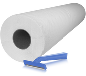 Papel Camilla Precortado 40cm ECO 59 cm x 70 m + 100 Cuchillas de Afeitar Desechables de Una Hoja para Uso Profesional