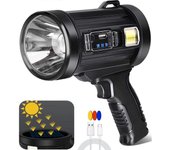 100000 Lumen Led Rechargeable Spotlight Flashlight, 6 Modes and 3 Colors Filter, Super Bright Solar Spot Lights Outdoor Handheld