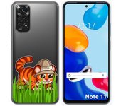 Funda Silicona Transparente para Xiaomi Redmi Note 11 / 11s diseño Tigre Dibujos