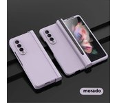 Phone Case For Samsung Galaxy Z Fold 6 5 4 3 5G With Pen Slot Holder For S Pen Hinge Plastic Cover With Front Screen Glass