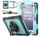 Funda para Samsung Galaxy Tab A9 Plus 11 '2023, Carcasa Rugosa with Protector de Pantalla/Portalápiz/Soporte Rotación/Correa