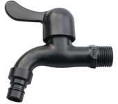 Grifo de Lavadora Negro Mate G1/2'' de Acero Inoxidable 304 con Pulido para Pared Montaje en Jardín al Aire Libre
