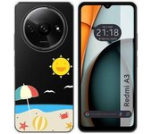 Tumundosmartphone Funda Silicona Transparente para Xiaomi Redmi A3 diseño Playa Dibujos