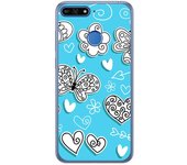 Tumundosmartphone Funda Gel Tpu para Huawei Honor 7A / Y6 2018 Diseño Mariposas Dibujos