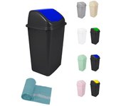 JARDIN202 - Cubo de Basura con Tapadera Basculante - 30/50 Litros - Ideal para Hogar y Oficina