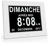 Reloj electrónico con pantalla LCD, pantalla de caracteres grande y clara, atenuación automática, reloj de conversión de ocho litros
