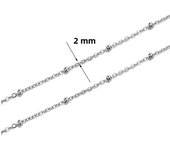 2meters Stainless Steel Cuban Chains Bulk Gold Color Ball Bead Link Chains Lot for Necklace Bracelet Diy Jewelry Making Supplies