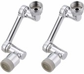 Paquete de 2 extensores de Grifo giratorios de 1080 Grados, rotación de 1080 Grados, de salpicadura universal para Cocina Filter, baño, extensor de Grifo de Mode dual, cromada