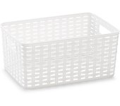 CESTA MIMBRE 33x22 CM 10 LITROS BLANCA PLASTICFORTE