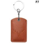 1Pcs Access Card Case Leather Card Holder Keychain Key Ring Access Card Bag Door Lock Access Tags ID Card Case Keychain