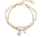 Pulsera Luxenter  de Madreperla Blanca acabada en oro amarillo de 18K - Uona