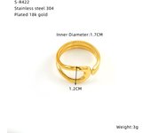 Encanto Anillo de mariposa de acero inoxidable Boca abierta No se decolora Diseño chapado en oro de 18 quilates Sensibilidad Anillo de acero de titanio versátil simple