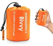 Saco de dormir de emergencia, paquete de 2 Bolsas térmicas portátiles para acampar, Manta DE EMERGENCIA Ligera and impermeable, equipo de supervivencia con Brújula para acampar, senderismo, Aventuras al Libaire re