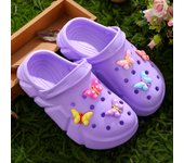 Casual Breathable Clogs With Cute Cartoon Charms For Girls, Slip-on Beach Slide, Anti Slip Garden Clog Shoes For Beaches