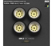 BNDS 1/64 Metal Wheels With Rubber Tires Alloy Design Rims Detail-up Parts JDM VIP Style for Model Vehicle 8.3mm 4pcs Set