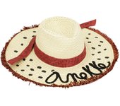 Sombrero de rafia con lunares Anekke Alma - Sombrero de mujer de ala ancha - Ref. 40471-211 - Mide 15 x 16 x 30 cm