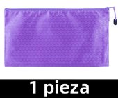 8 Colors Black Grid Pencil Bag Zipper Pouch Bill File Bag Makeup Small Pencil Case Waterproof Office Supplies Travel Accessories