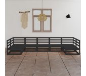 Conjunto de sofá de Jardín 7 piezas de Madera de Pino