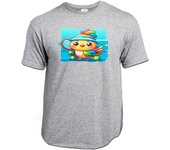MERCHANDMANIA CAMISETA GRIS MEZCLA pajaro tenista deporte tenis animal moda verano tshirt