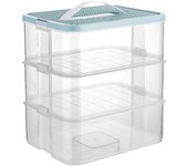Organizador de almacenamiento de plástico para Lego caja niños niño juguete apilable contenedores con tapas, 3 capas ajustables, bloques de construcción, caja de pecho