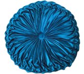 Vivid Torral - Cojín Terciopelo Redondo 45 x 45 Cm Suave Pliegues Decoración Salón Sofá